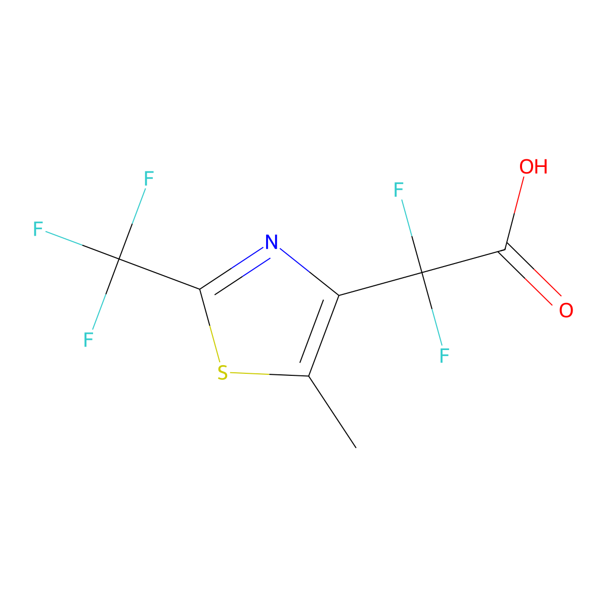2,2-Difluoro-2-[5-methyl-2-(trifluoromethyl)-1,3-thiazol-4-yl]aceticacid molecular structure, CAS 2639413-90-2