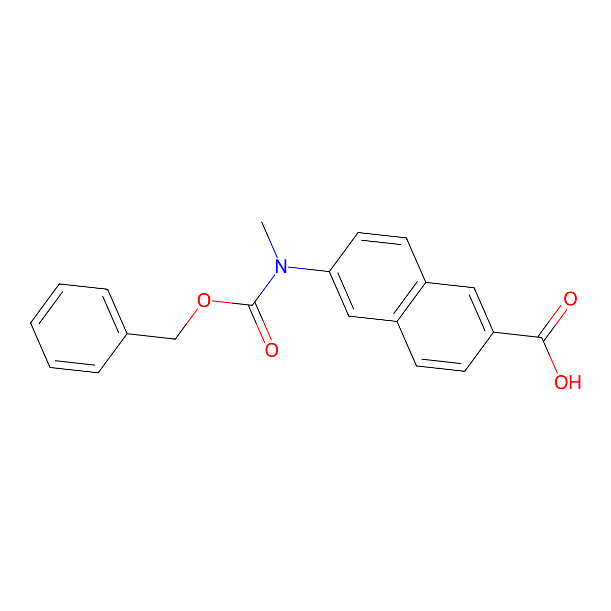 6-{[(Benzyloxy)carbonyl](methyl)amino}naphthalene-2-carboxylic acid molecular structure, CAS 2639414-06-3