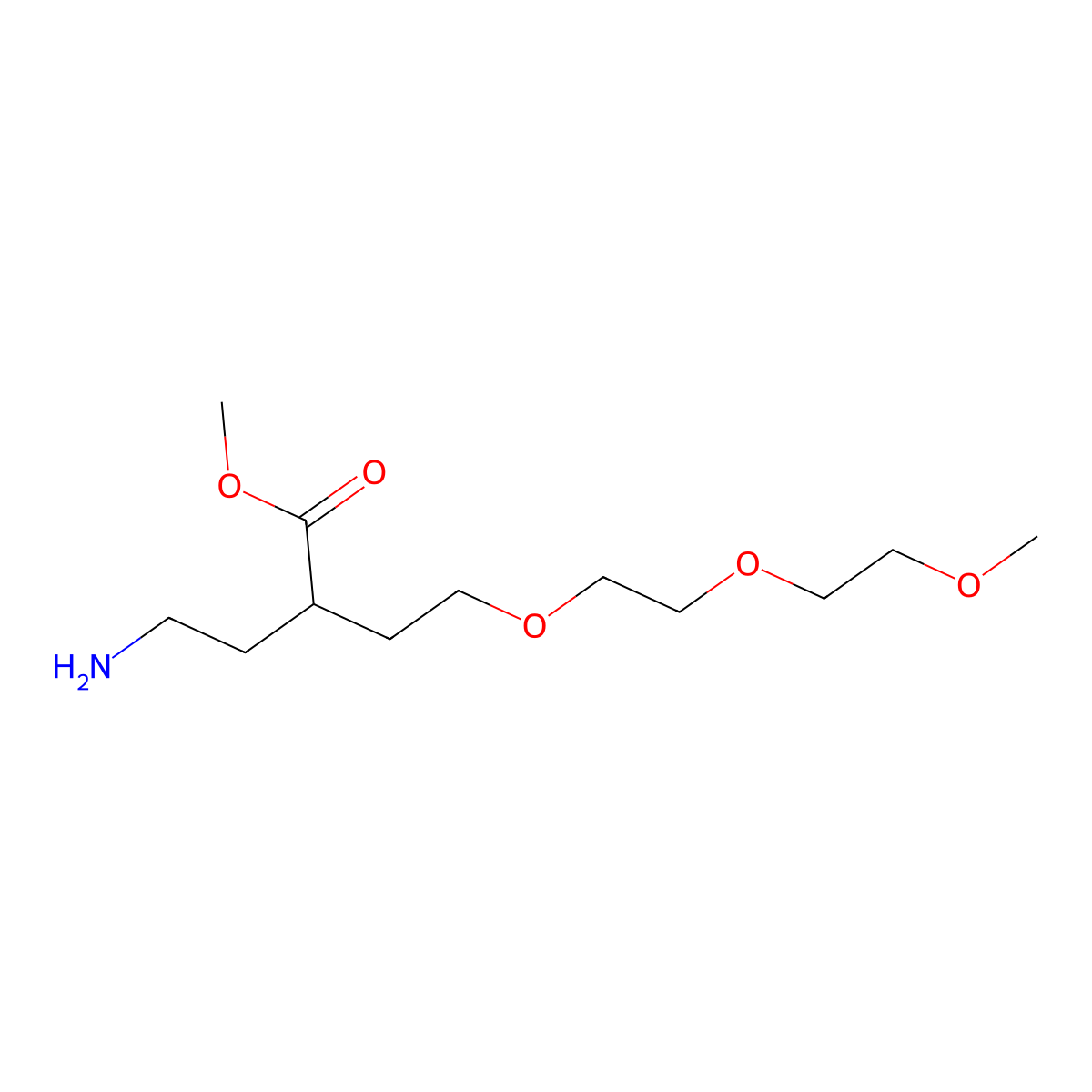 Methyl 4-amino-2-{2-[2-(2-methoxyethoxy)ethoxy]ethyl}butanoate molecular structure, CAS 2639414-23-4