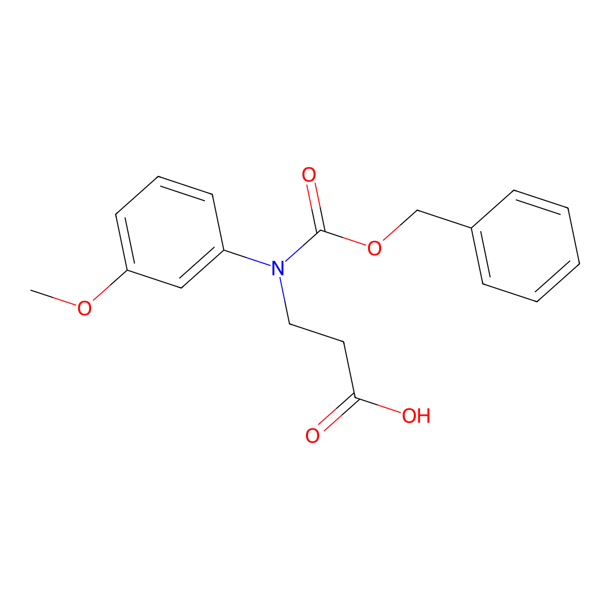 3-{[(Benzyloxy)carbonyl](3-methoxyphenyl)amino}propanoic acid molecular structure, CAS 2639414-35-8