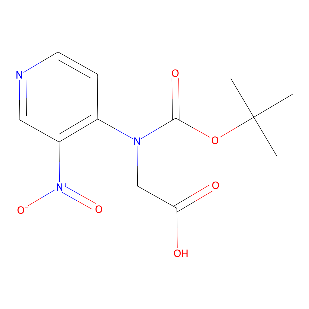 2-{[(Tert-butoxy)carbonyl](3-nitropyridin-4-yl)amino}acetic acid molecular structure, CAS 2639414-36-9
