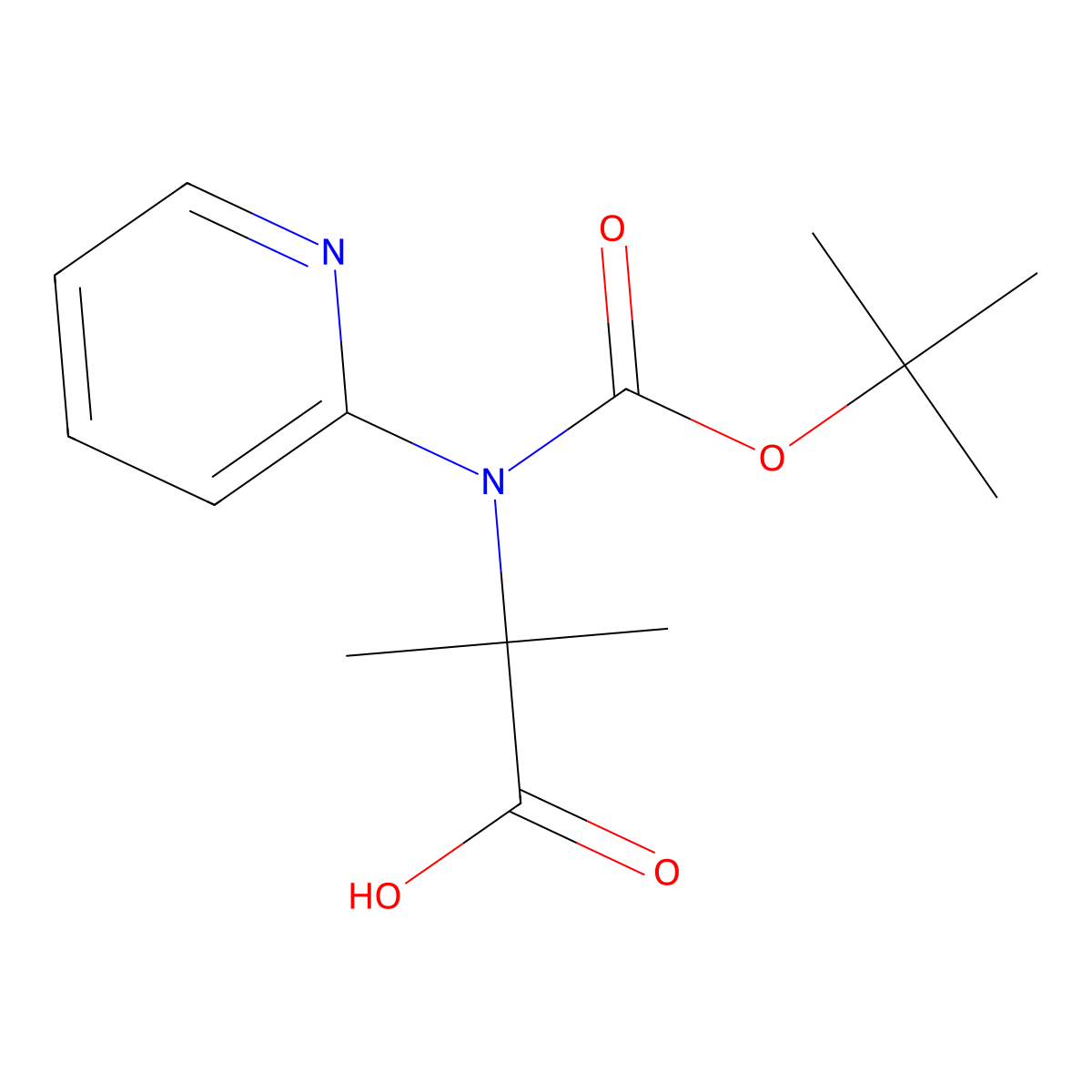 2-{[(Tert-butoxy)carbonyl](pyridin-2-yl)amino}-2-methylpropanoic acid molecular structure, CAS 2639414-44-9