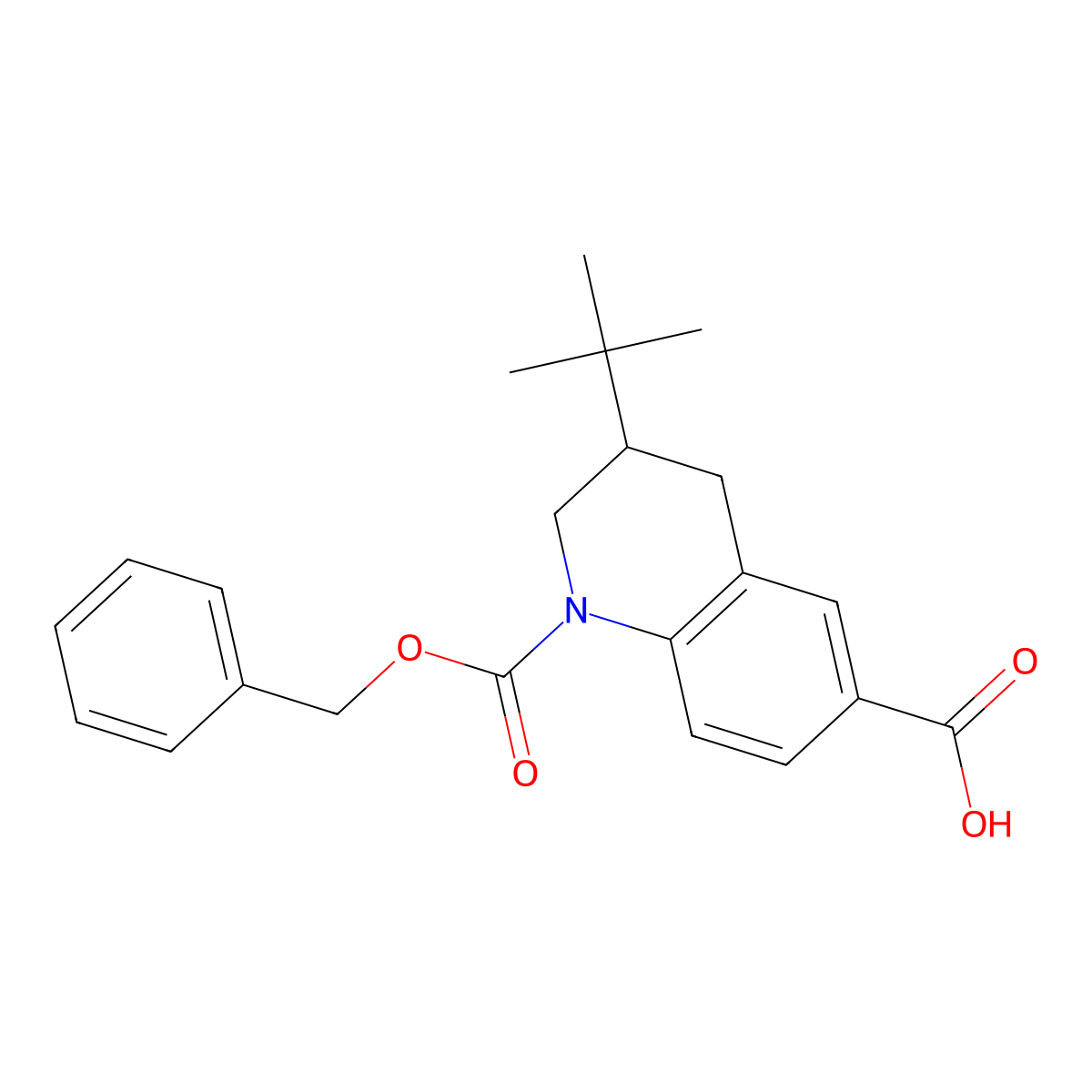 1-[(Benzyloxy)carbonyl]-3-tert-butyl-1,2,3,4-tetrahydroquinoline-6-carboxylic acid molecular structure, CAS 2639414-45-0