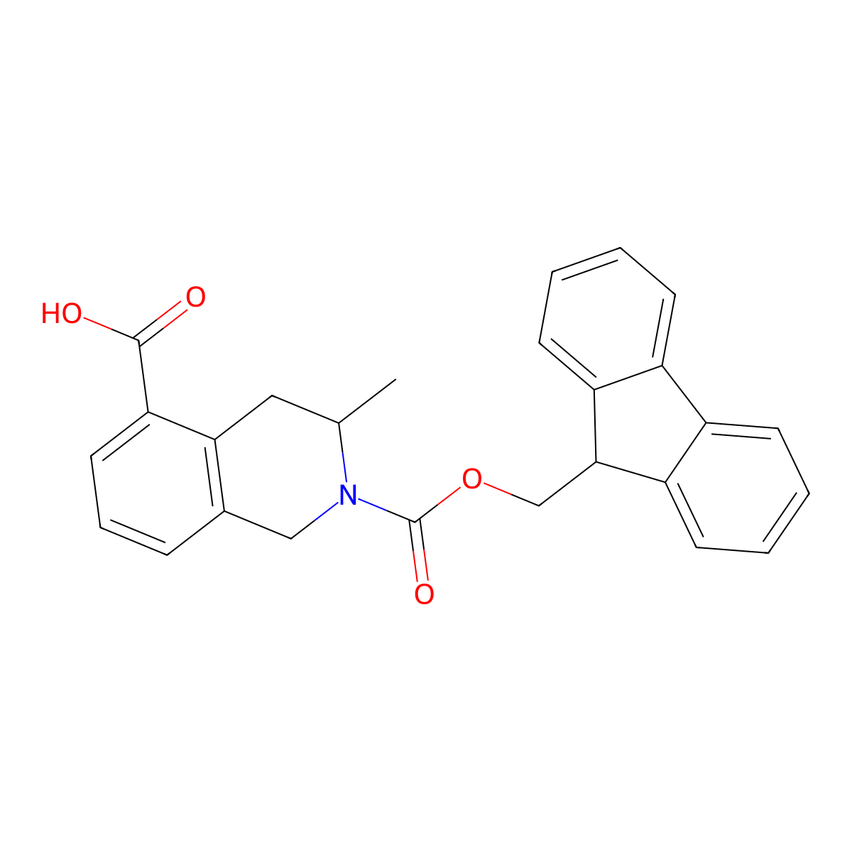 2-{[(9H-fluoren-9-yl)methoxy]carbonyl}-3-methyl-1,2,3,4-tetrahydroisoquinoline-5-carboxylic acid molecular structure, CAS 2639414-50-7