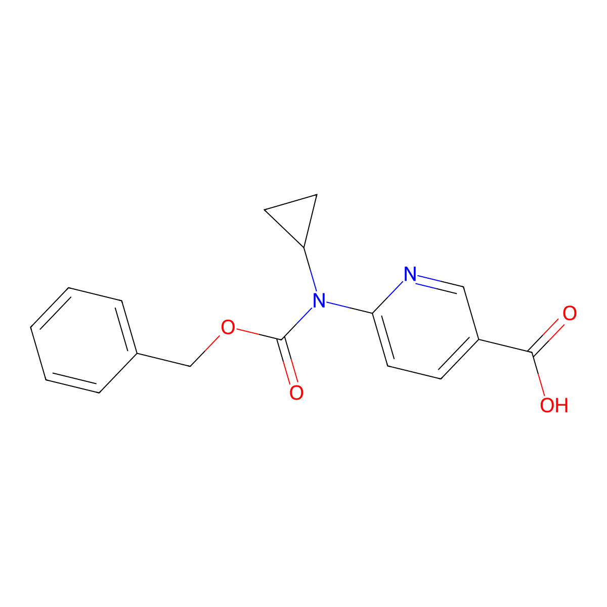 6-{[(Benzyloxy)carbonyl](cyclopropyl)amino}pyridine-3-carboxylic acid molecular structure, CAS 2639414-60-9