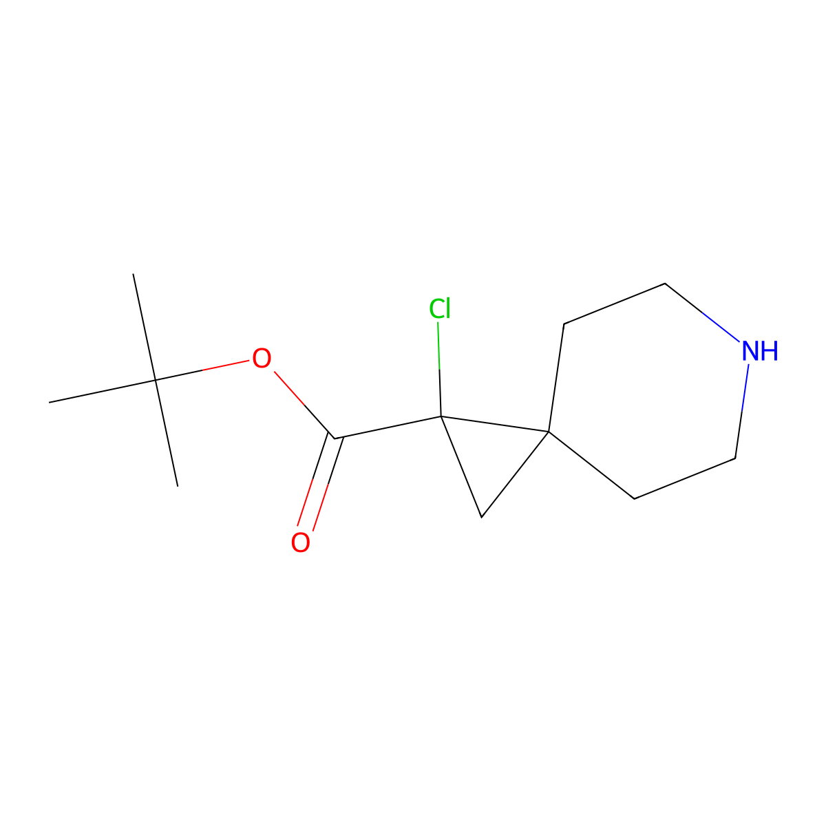 Tert-butyl 1-chloro-6-azaspiro[2.5]octane-1-carboxylate molecular structure, CAS 2639414-62-1