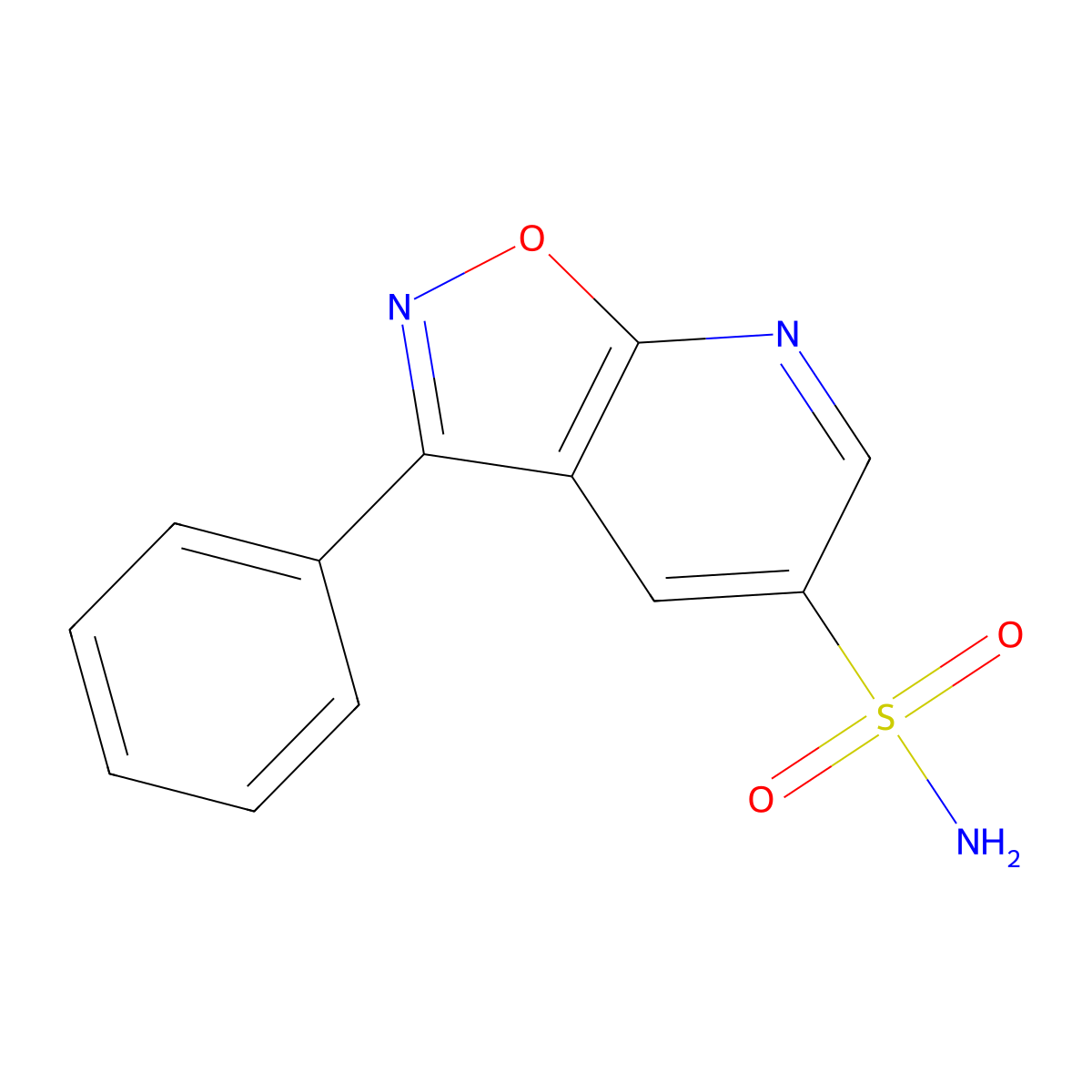 3-Phenyl-[1,2]oxazolo[5,4-b]pyridine-5-sulfonamide molecular structure, CAS 2639414-79-0