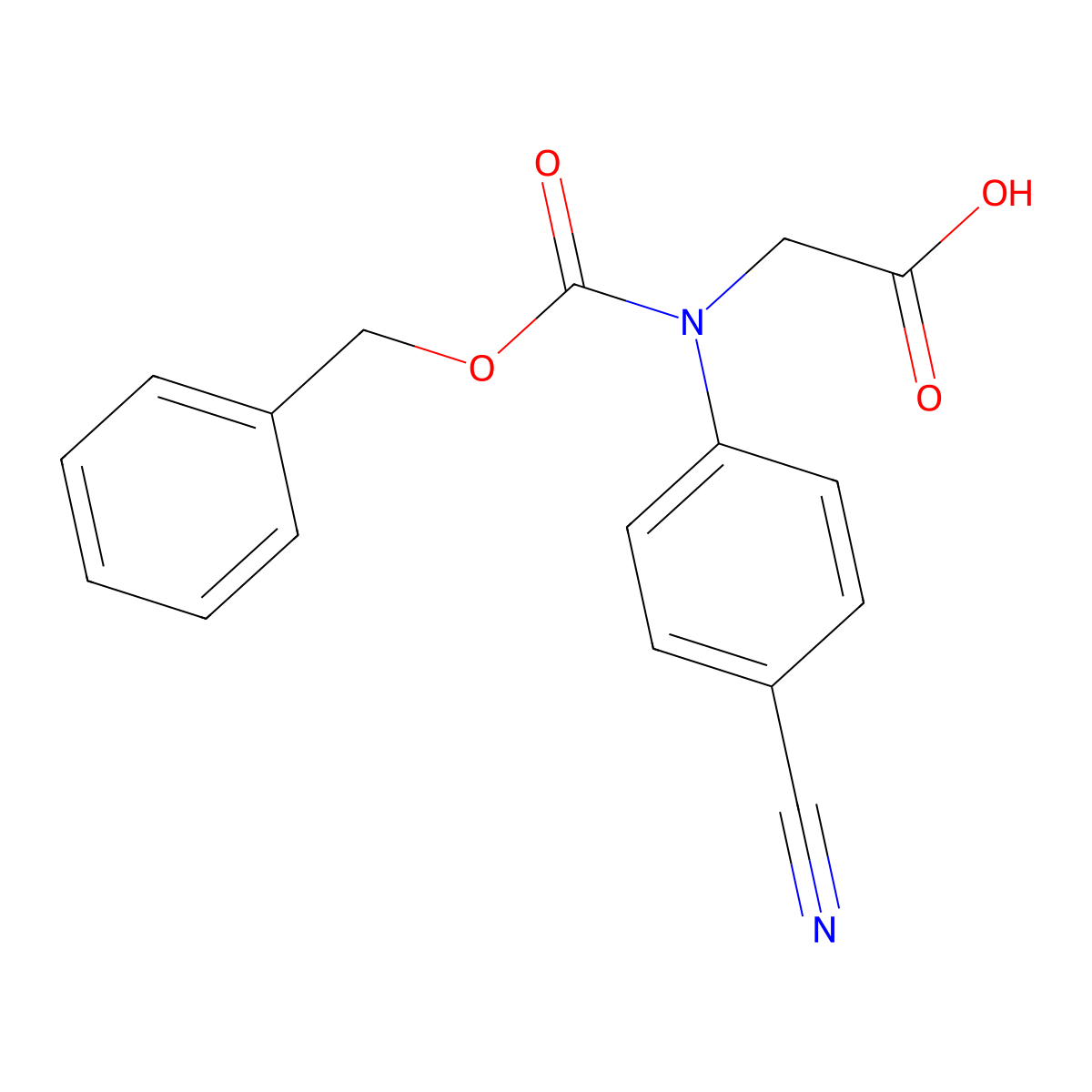 2-{[(Benzyloxy)carbonyl](4-cyanophenyl)amino}acetic acid molecular structure, CAS 2639414-81-4