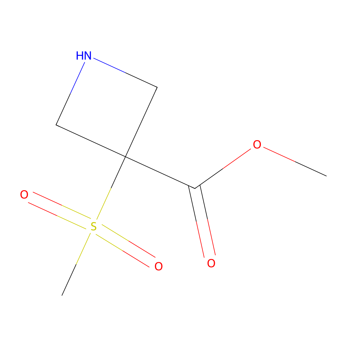 Methyl 3-methanesulfonylazetidine-3-carboxylate molecular structure, CAS 2639414-82-5
