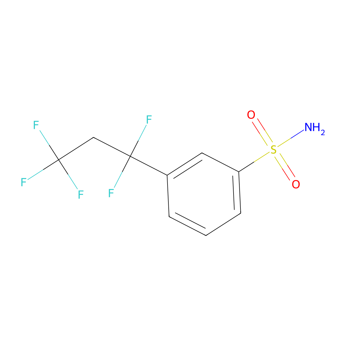 3-(1,1,3,3,3-Pentafluoropropyl)benzene-1-sulfonamide molecular structure, CAS 2639415-02-2