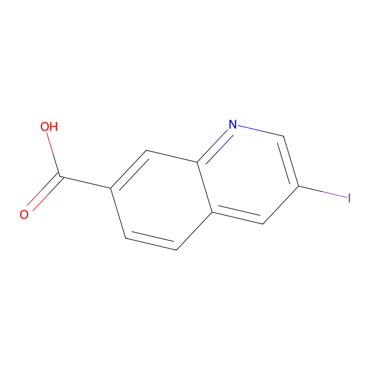3-Iodoquinoline-7-carboxylic acid molecular structure, CAS 2639415-08-8