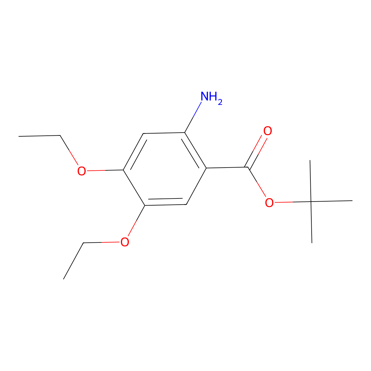 Tert-butyl 2-amino-4,5-diethoxybenzoate molecular structure, CAS 2639415-09-9