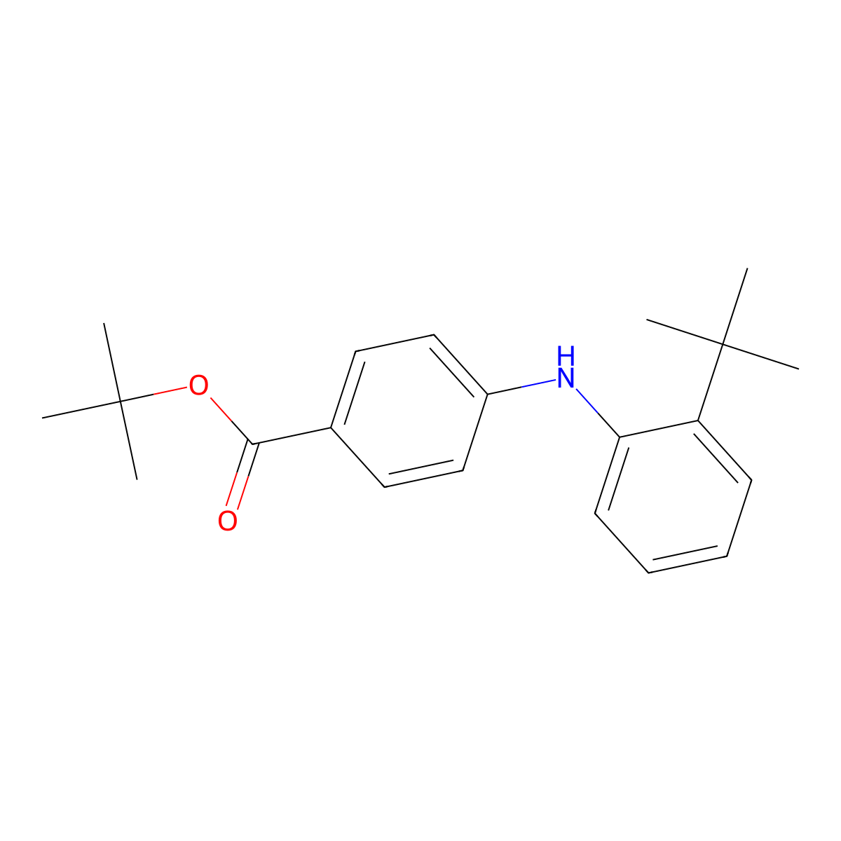 Tert-butyl 4-[(2-tert-butylphenyl)amino]benzoate molecular structure, CAS 2639415-12-4