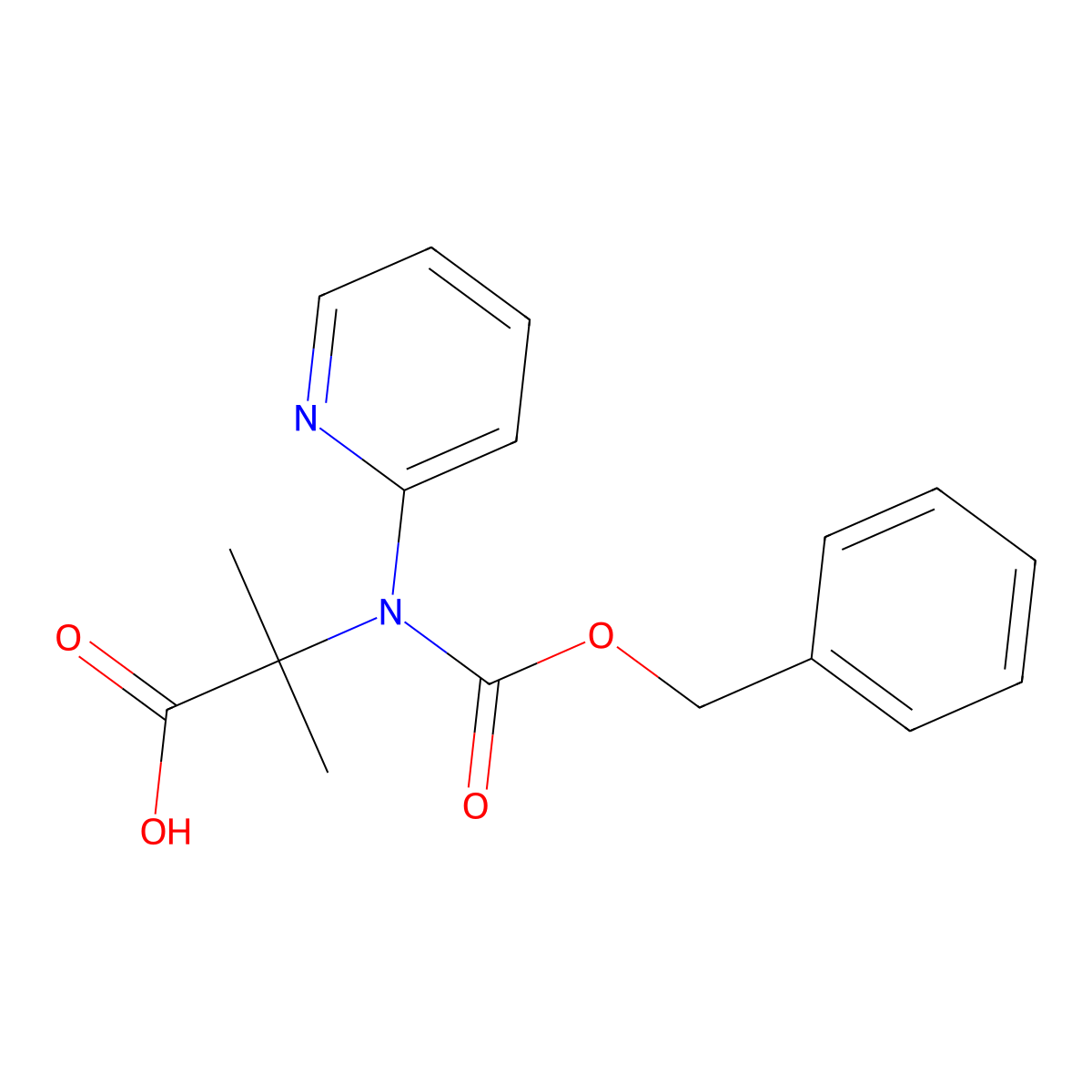 2-{[(Benzyloxy)carbonyl](pyridin-2-yl)amino}-2-methylpropanoic acid molecular structure, CAS 2639415-18-0