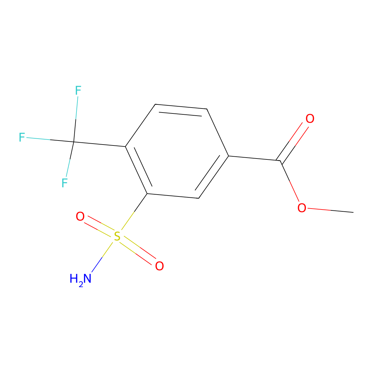 Methyl 3-sulfamoyl-4-(trifluoromethyl)benzoate molecular structure, CAS 2639415-26-0