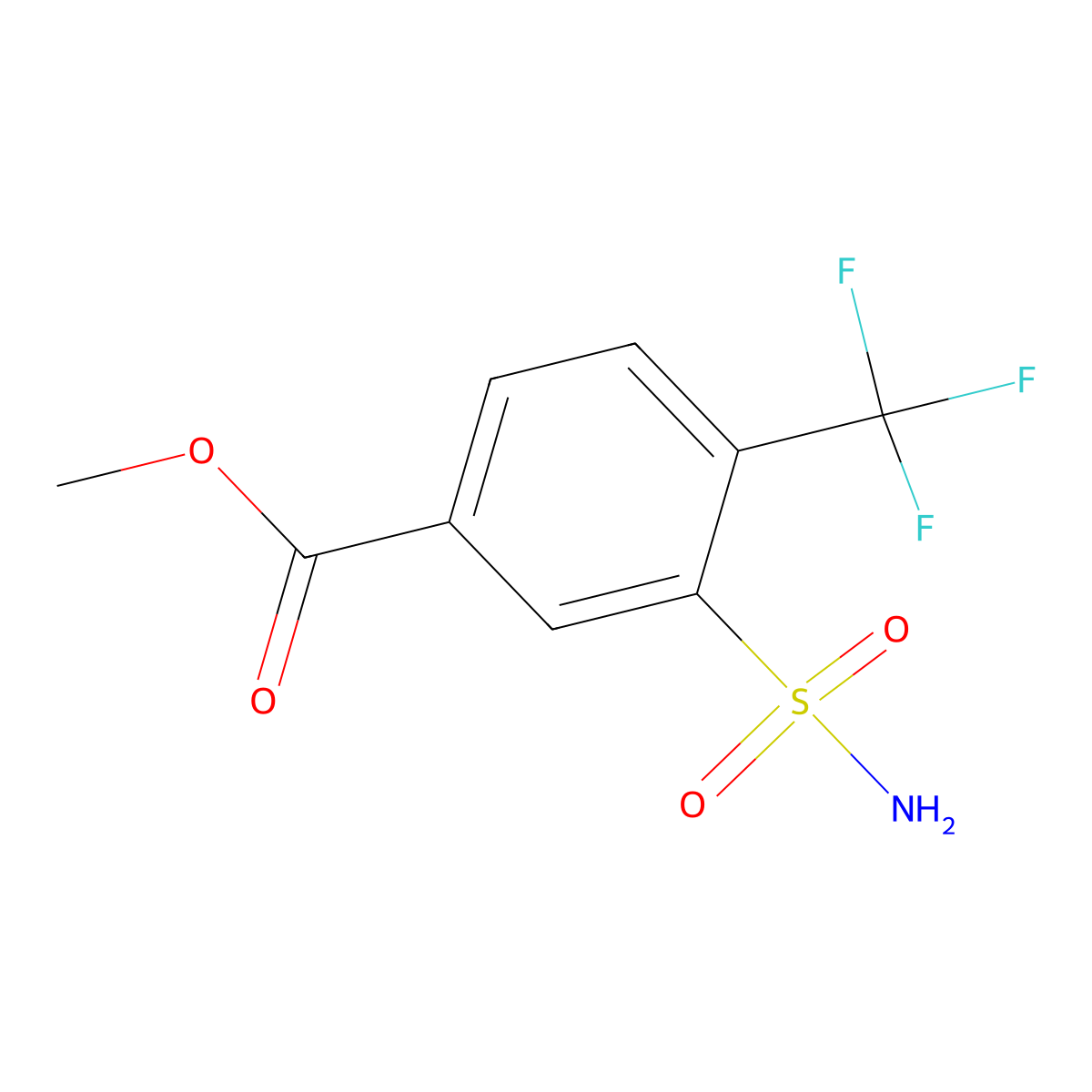 Methyl 3-sulfamoyl-4-(trifluoromethyl)benzoate molecular structure, CAS 2639415-26-0