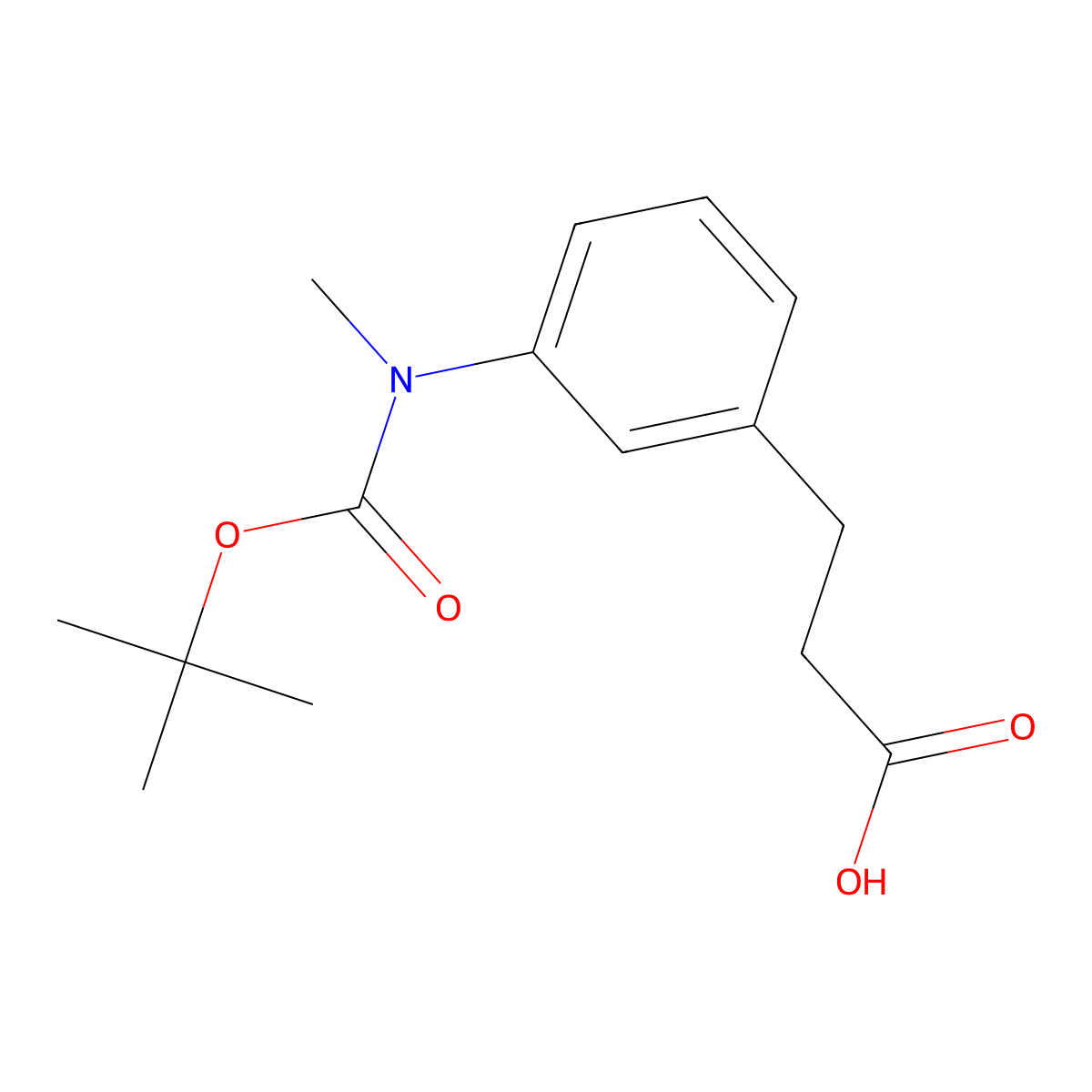 3-(3-{[(Tert-butoxy)carbonyl](methyl)amino}phenyl)propanoic acid molecular structure, CAS 2639415-36-2