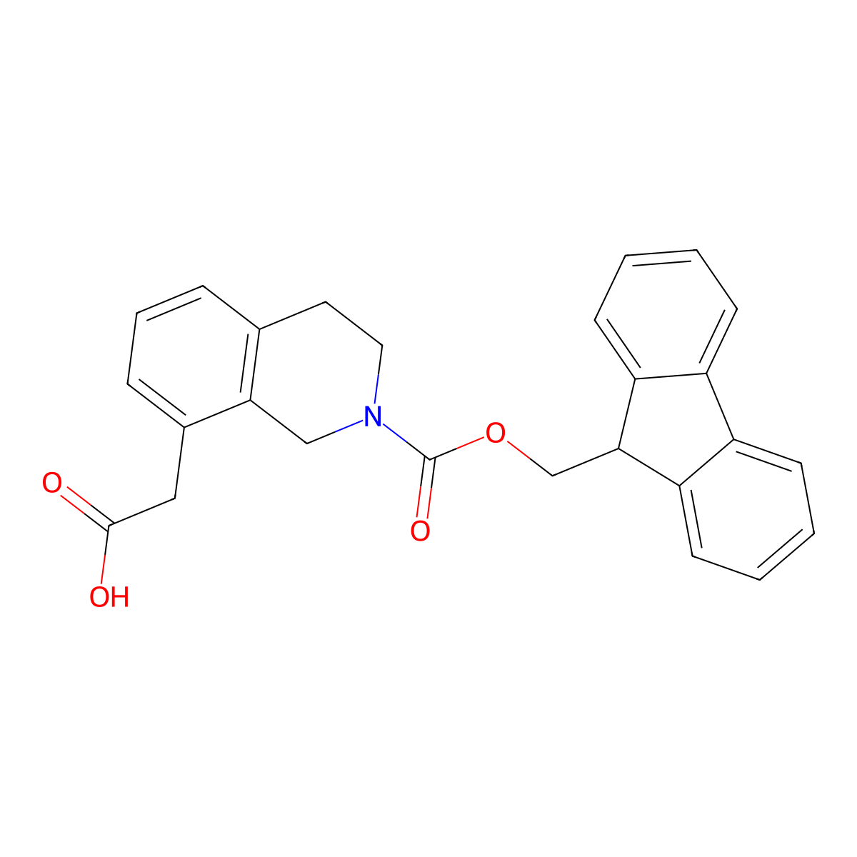 2-(2-(((9H-fluoren-9-yl)methoxy)carbonyl)-1,2,3,4-tetrahydroisoquinolin-8-yl)acetic acid molecular structure, CAS 2639415-52-2