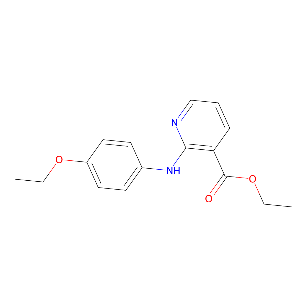 Ethyl 2-[(4-ethoxyphenyl)amino]pyridine-3-carboxylate molecular structure, CAS 2639415-76-0