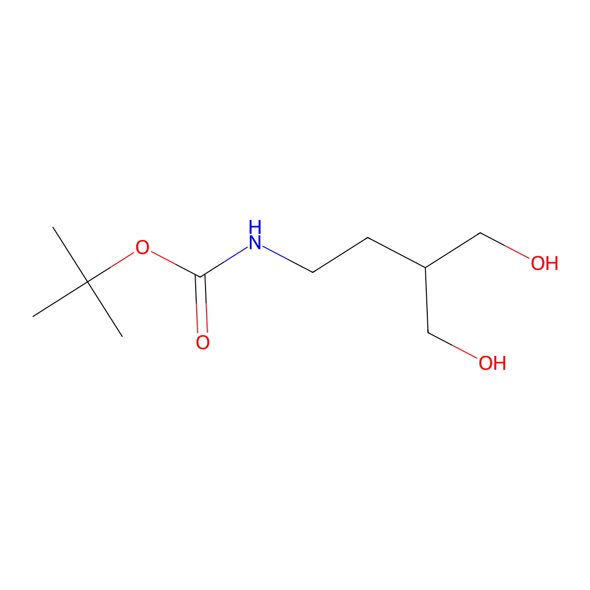 tert-butyl N-[4-hydroxy-3-(hydroxymethyl)butyl]carbamate molecular structure, CAS 2639415-77-1