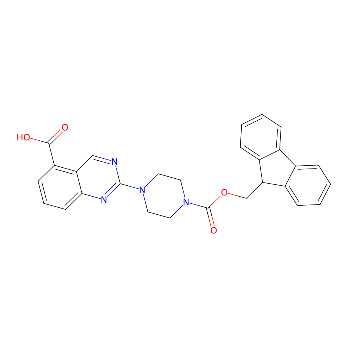 2-(4-{[(9H-fluoren-9-yl)methoxy]carbonyl}piperazin-1-yl)quinazoline-5-carboxylic acid molecular structure, CAS 2639415-86-2