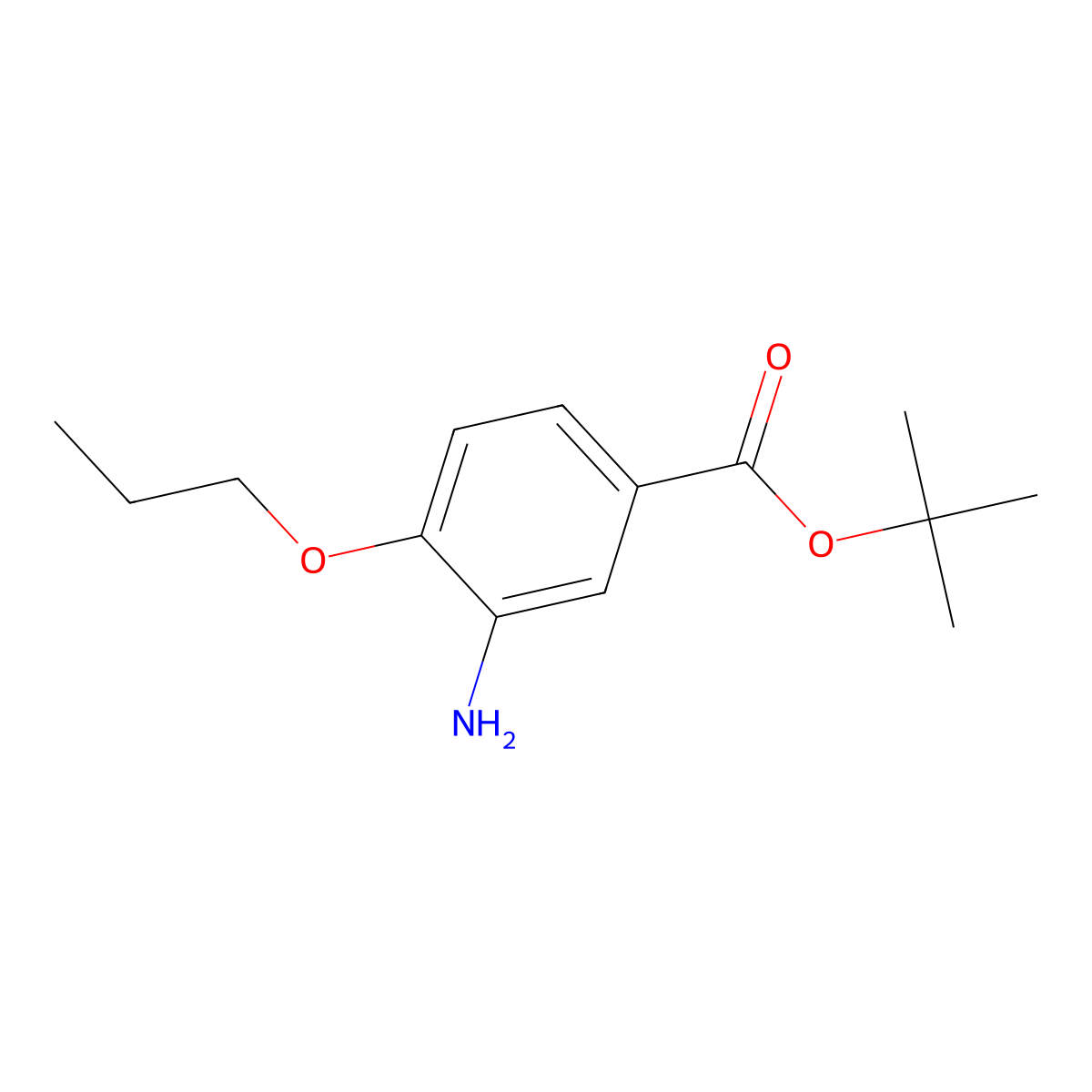 Tert-butyl 3-amino-4-propoxybenzoate molecular structure, CAS 2639415-90-8