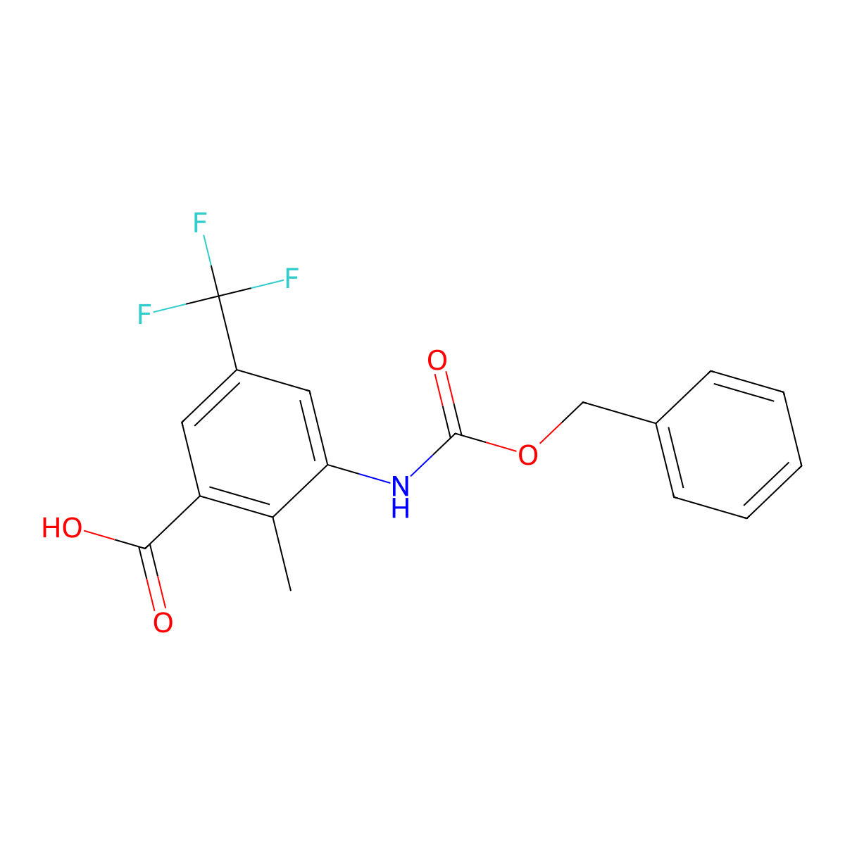 3-{[(Benzyloxy)carbonyl]amino}-2-methyl-5-(trifluoromethyl)benzoic acid molecular structure, CAS 2639415-94-2