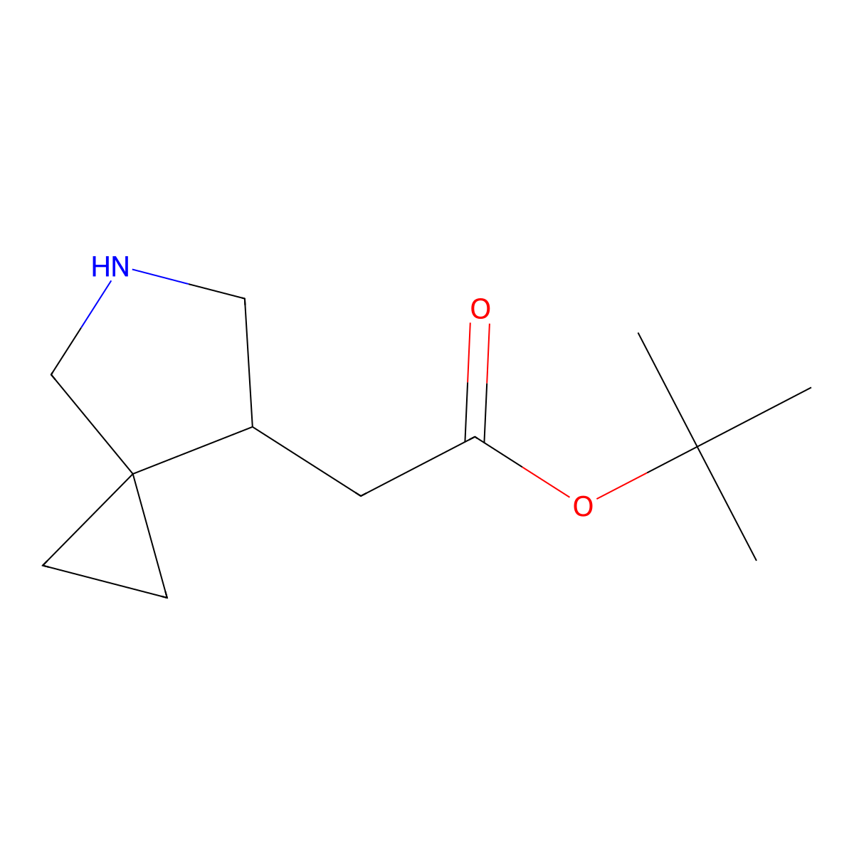 Tert-butyl 2-{5-azaspiro[2.4]heptan-7-yl}acetate molecular structure, CAS 2639416-00-3
