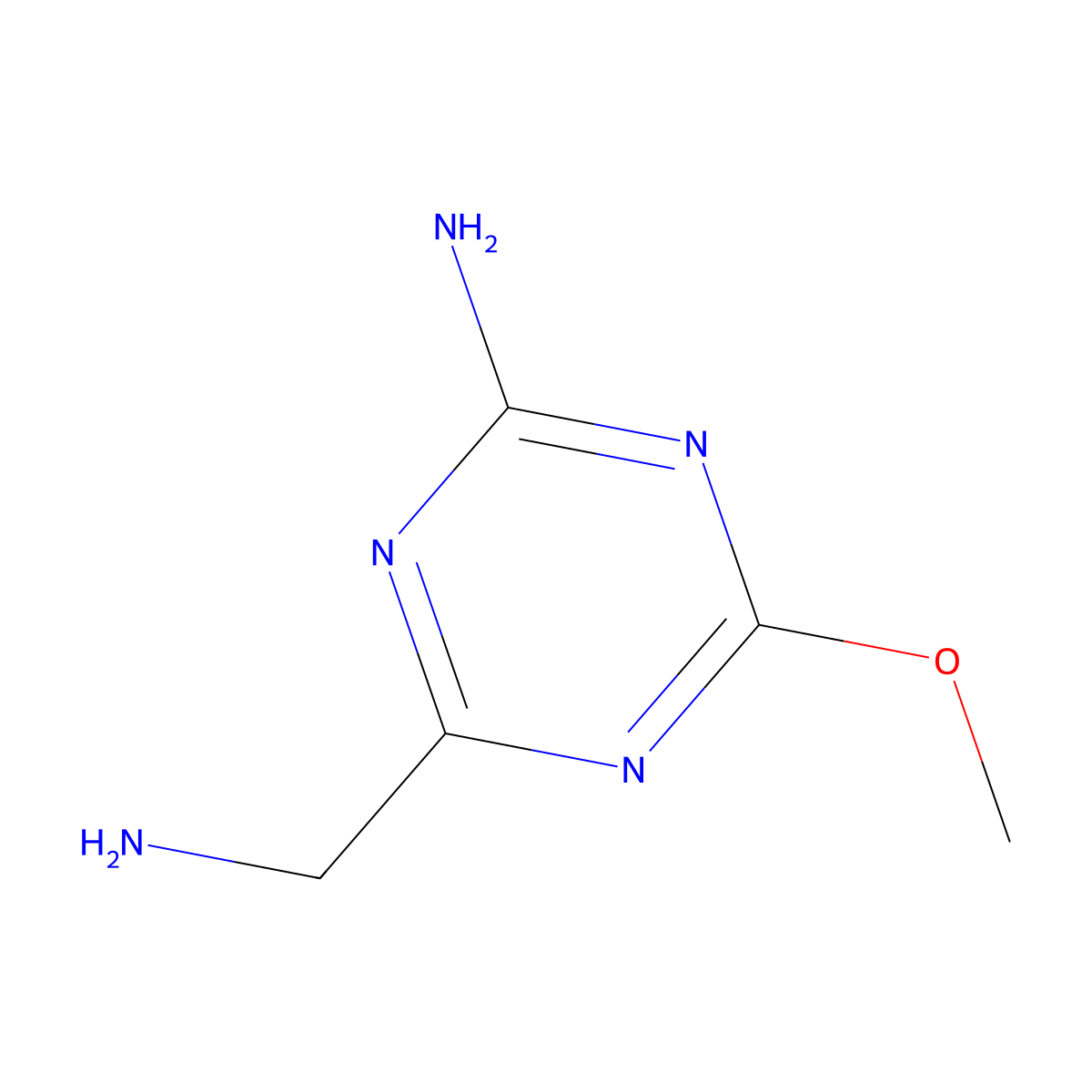 4-(Aminomethyl)-6-methoxy-1,3,5-triazin-2-amine molecular structure, CAS 2639416-01-4