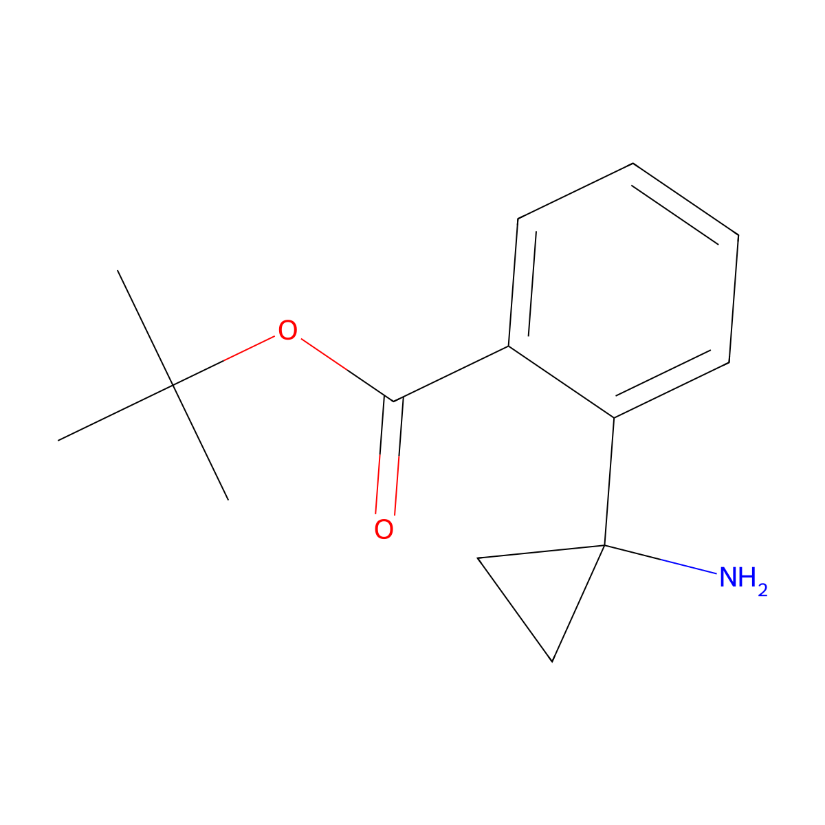 Tert-butyl 2-(1-aminocyclopropyl)benzoate molecular structure, CAS 2639416-09-2