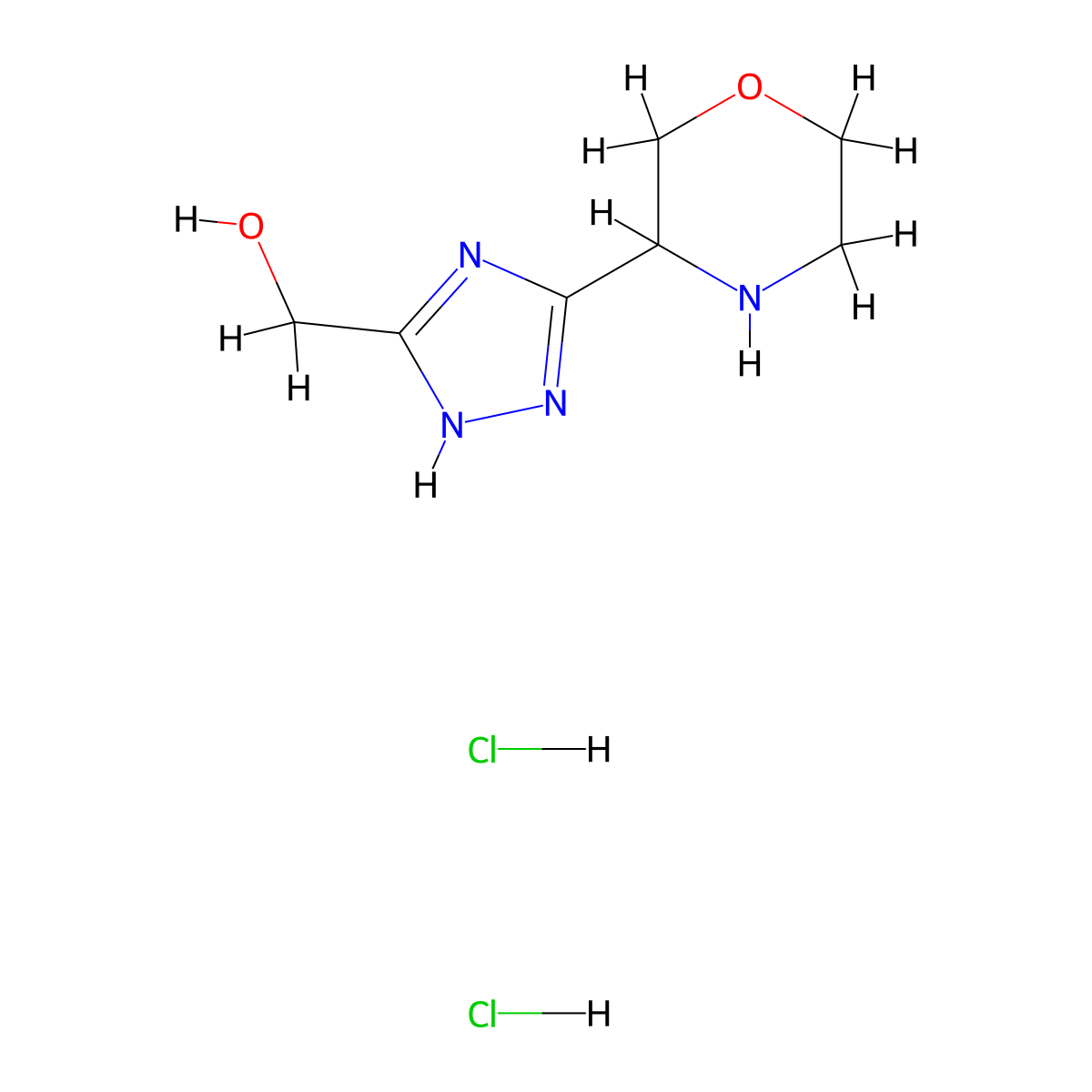 [3-(morpholin-3-yl)-1H-1,2,4-triazol-5-yl]methanol dihydrochloride molecular structure, CAS 2639416-10-5