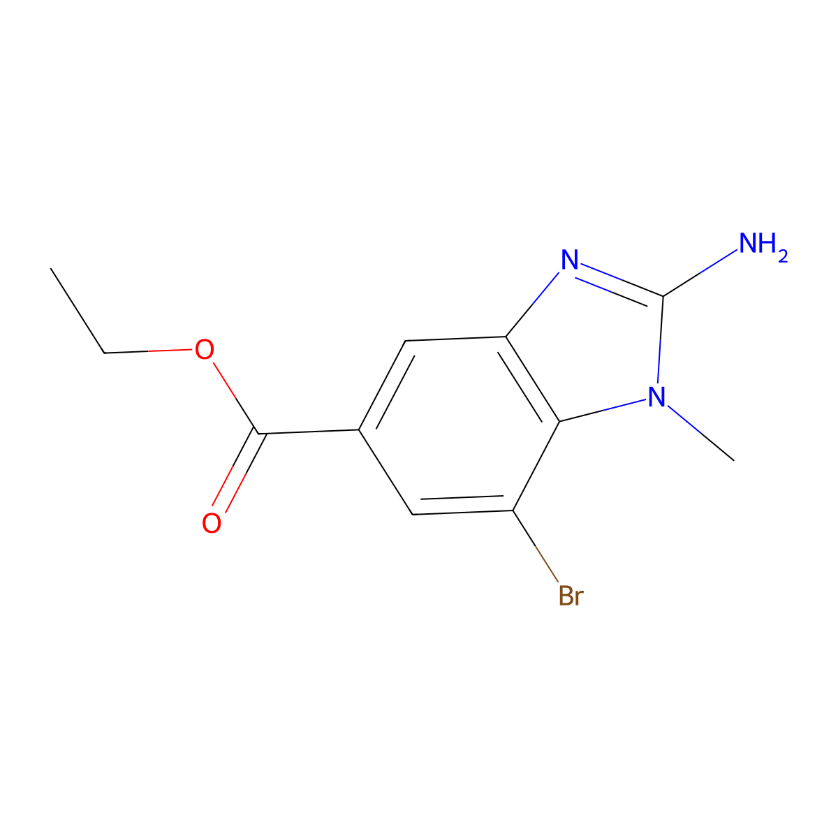 ethyl 2-amino-7-bromo-1-methyl-1H-1,3-benzodiazole-5-carboxylate molecular structure, CAS 2639416-11-6