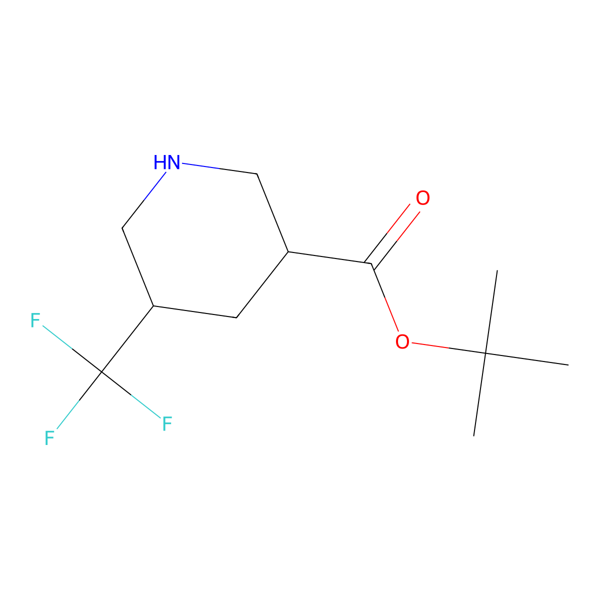 Tert-butyl 5-(trifluoromethyl)piperidine-3-carboxylate molecular structure, CAS 2639416-12-7