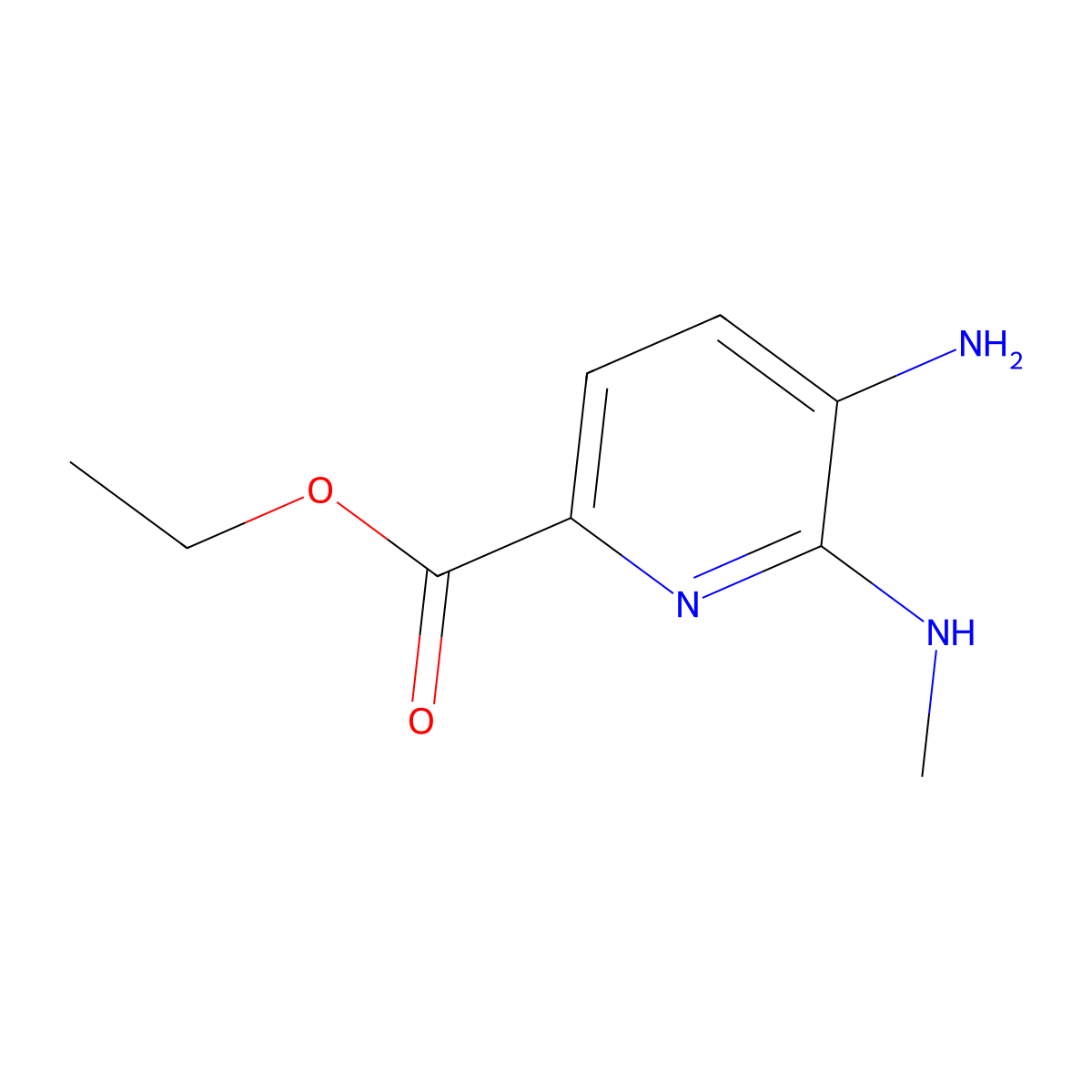 Ethyl 5-amino-6-(methylamino)pyridine-2-carboxylate molecular structure, CAS 2639416-23-0