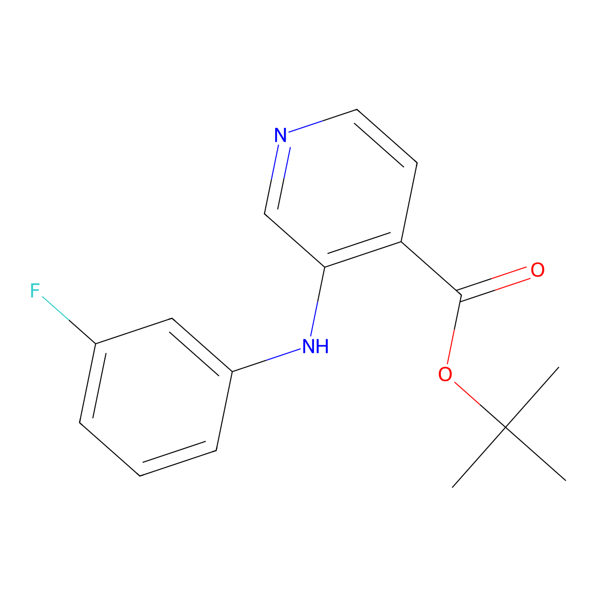Tert-butyl 3-[(3-fluorophenyl)amino]pyridine-4-carboxylate molecular structure, CAS 2639416-39-8