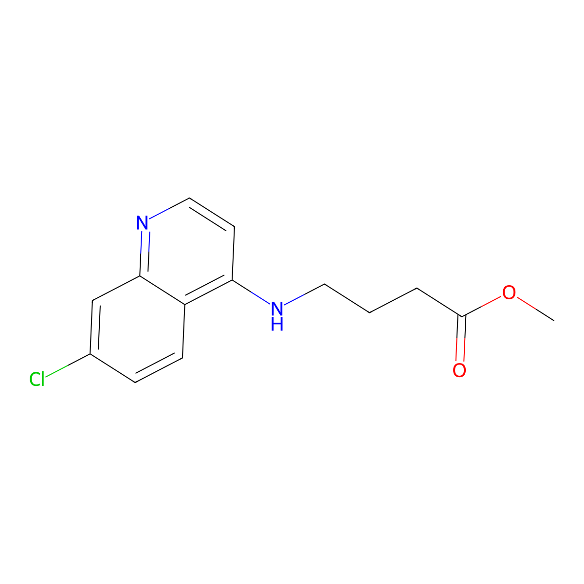 Methyl 4-[(7-chloroquinolin-4-yl)amino]butanoate molecular structure, CAS 2639416-41-2