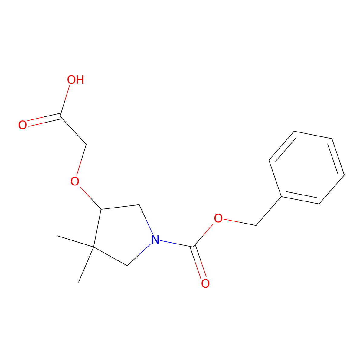 2-({1-[(Benzyloxy)carbonyl]-4,4-dimethylpyrrolidin-3-yl}oxy)acetic acid molecular structure, CAS 2639416-50-3