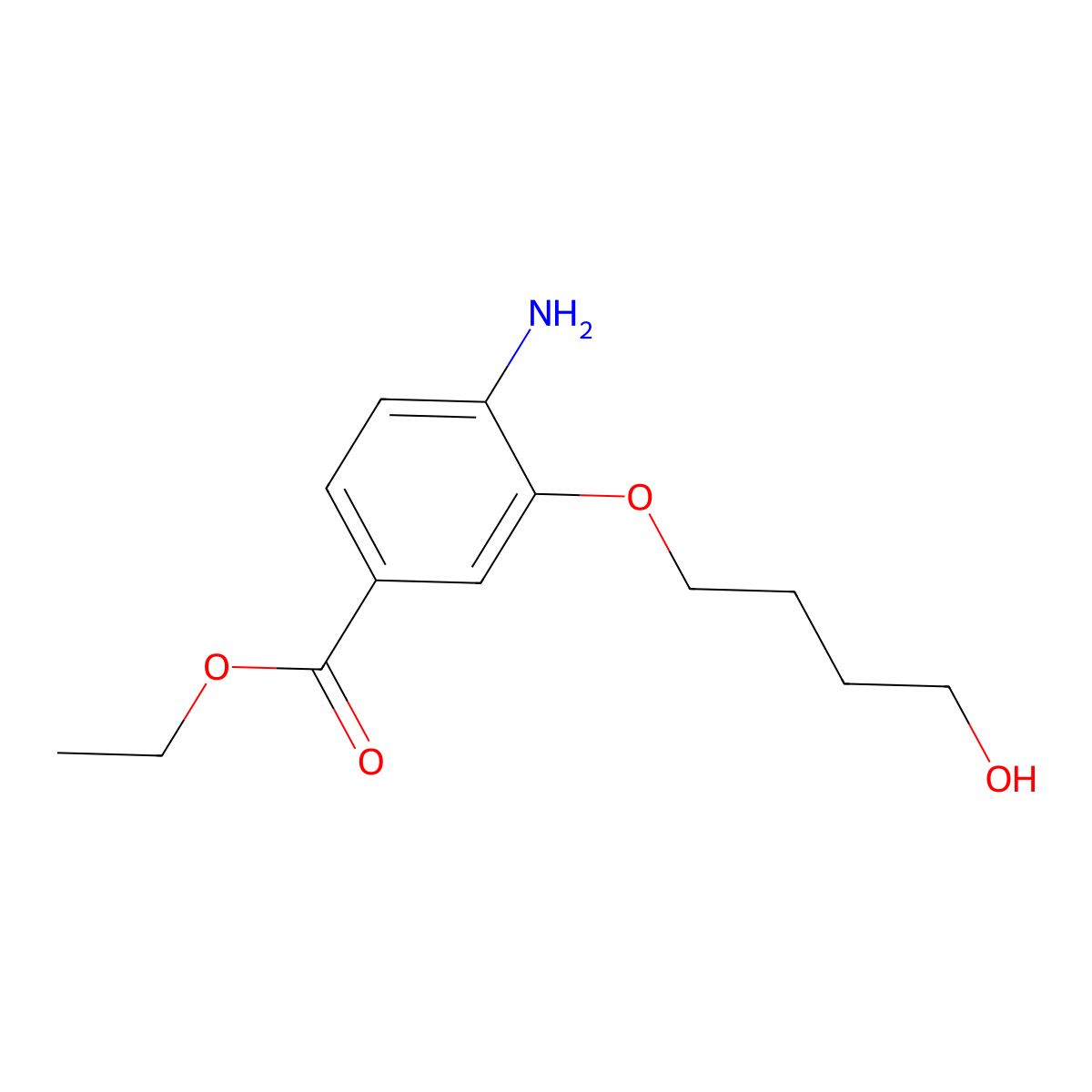 Ethyl 4-amino-3-(4-hydroxybutoxy)benzoate molecular structure, CAS 2639416-57-0