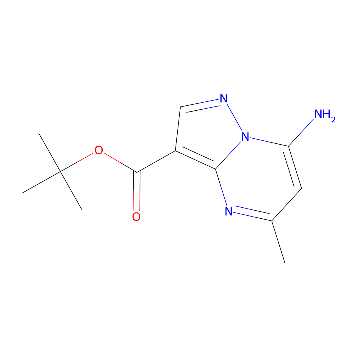 Tert-butyl 7-amino-5-methylpyrazolo[1,5-a]pyrimidine-3-carboxylate molecular structure, CAS 2639416-59-2