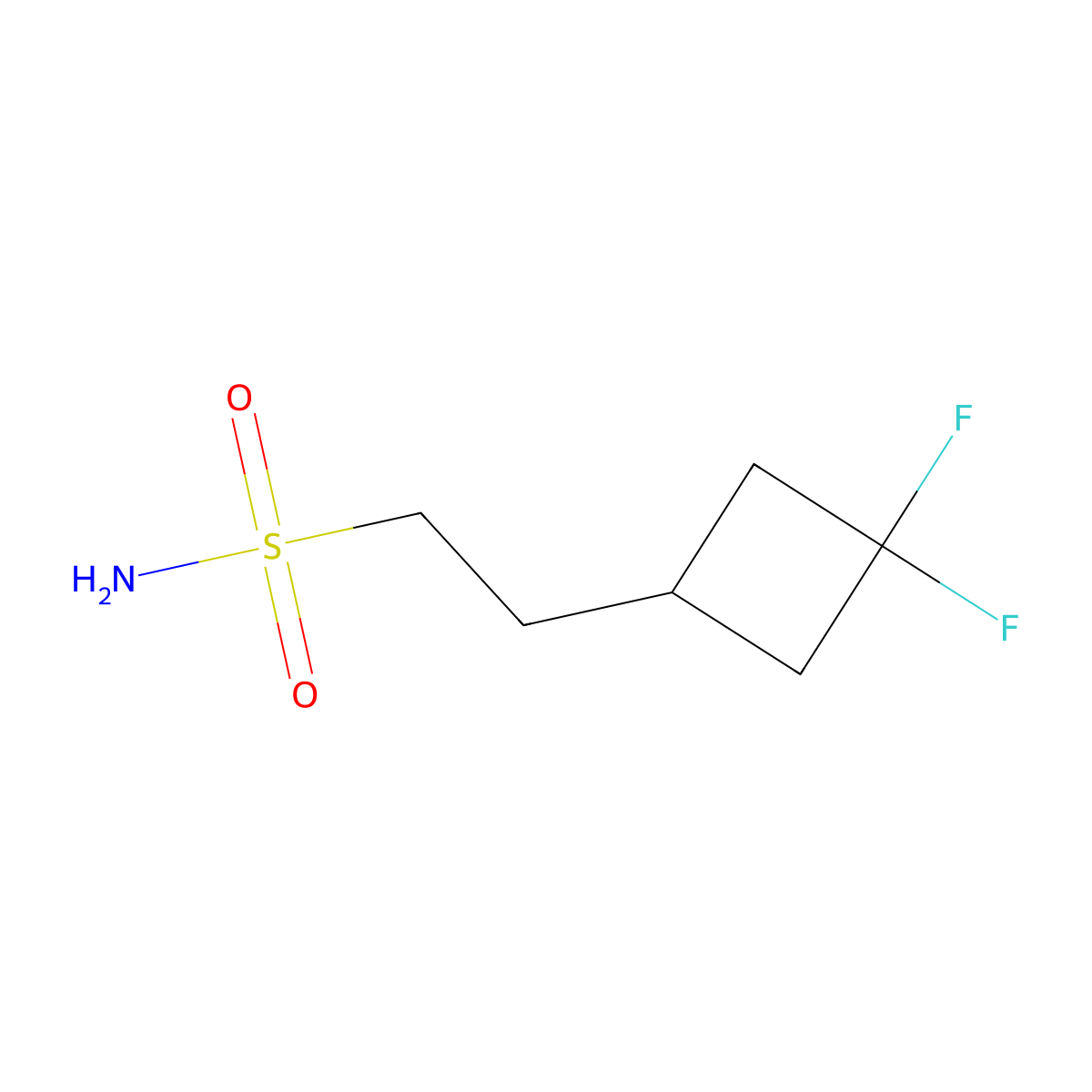 2-(3,3-Difluorocyclobutyl)ethane-1-sulfonamide molecular structure, CAS 2639416-60-5