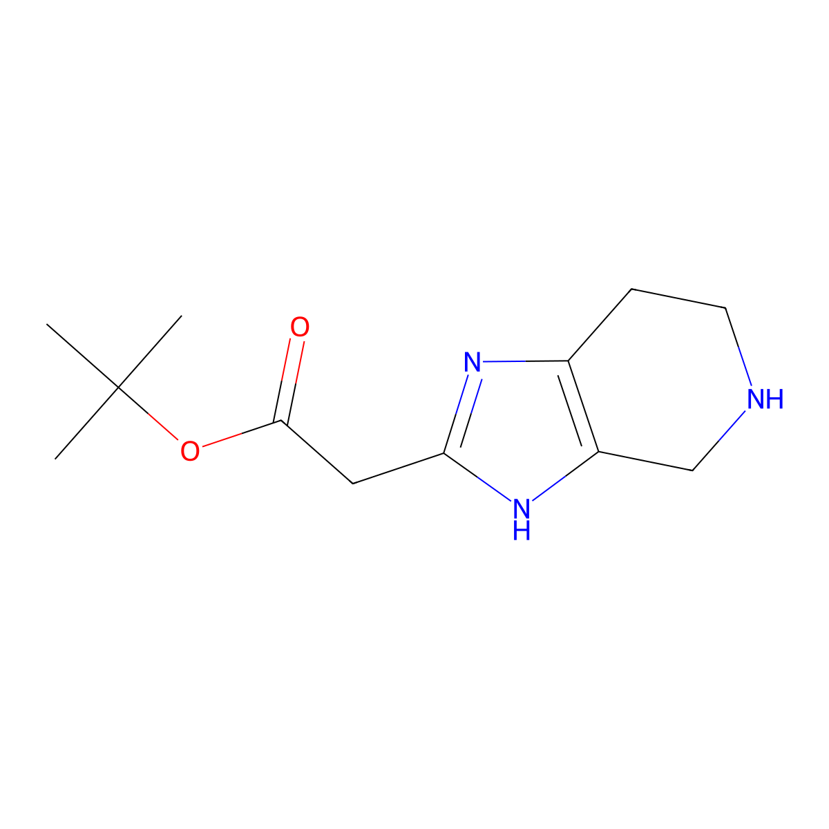 tert-butyl 2-{3H,4H,5H,6H,7H-imidazo[4,5-c]pyridin-2-yl}acetate molecular structure, CAS 2639416-73-0