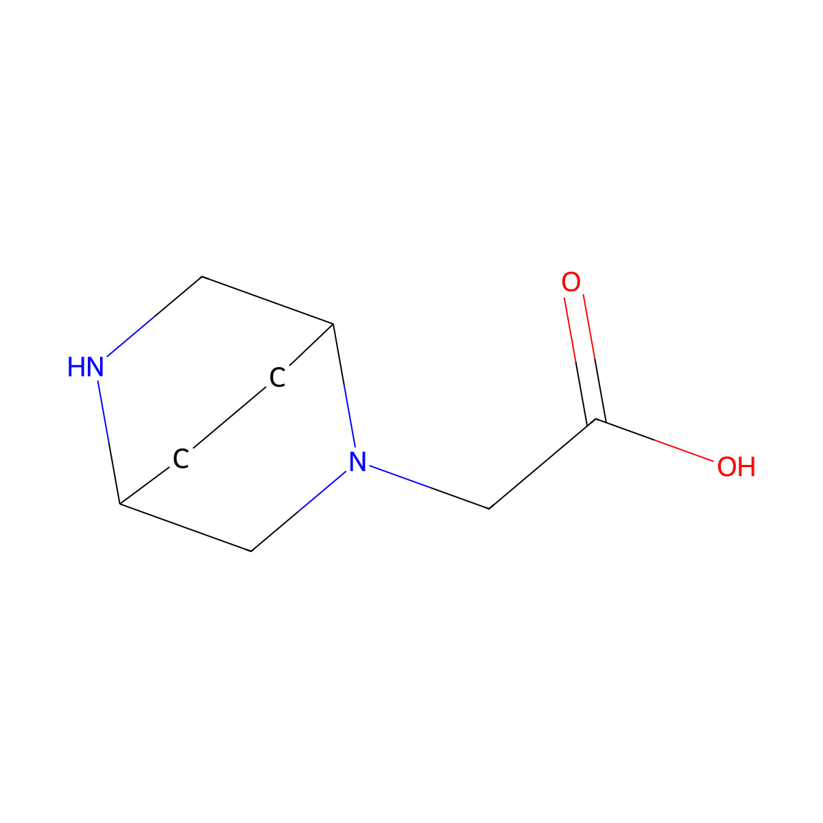 2-{2,5-Diazabicyclo[2.2.2]octan-2-yl}acetic acid molecular structure, CAS 2639416-80-9