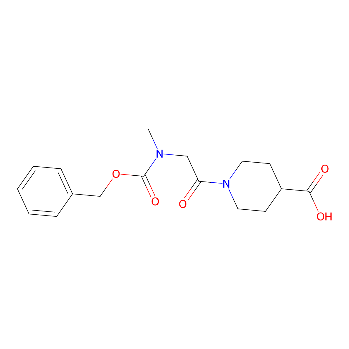 1-(2-{[(Benzyloxy)carbonyl](methyl)amino}acetyl)piperidine-4-carboxylic acid molecular structure, CAS 2639416-82-1