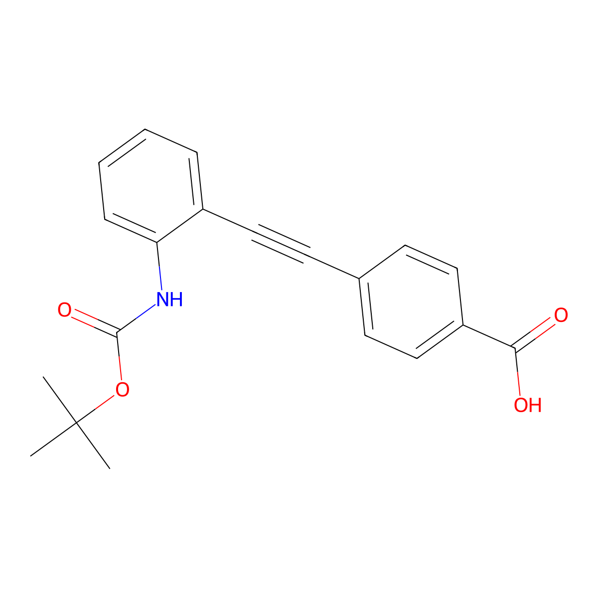 4-[2-(2-{[(Tert-butoxy)carbonyl]amino}phenyl)ethynyl]benzoic acid molecular structure, CAS 2639416-87-6