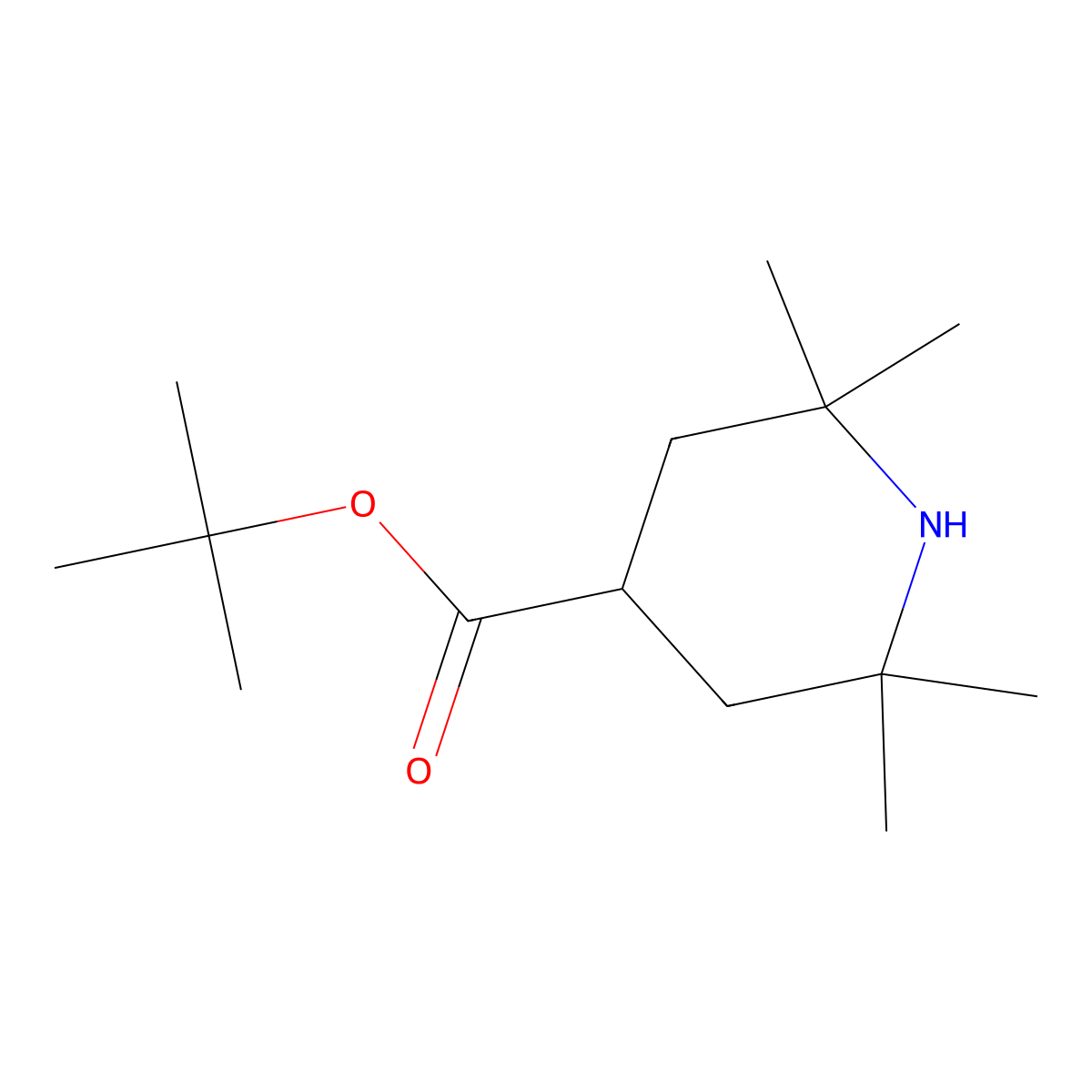 Tert-butyl 2,2,6,6-tetramethylpiperidine-4-carboxylate molecular structure, CAS 2639416-89-8