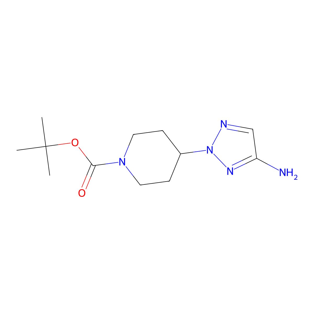Tert-butyl 4-(4-amino-2H-1,2,3-triazol-2-YL)piperidine-1-carboxylate molecular structure, CAS 2639416-90-1