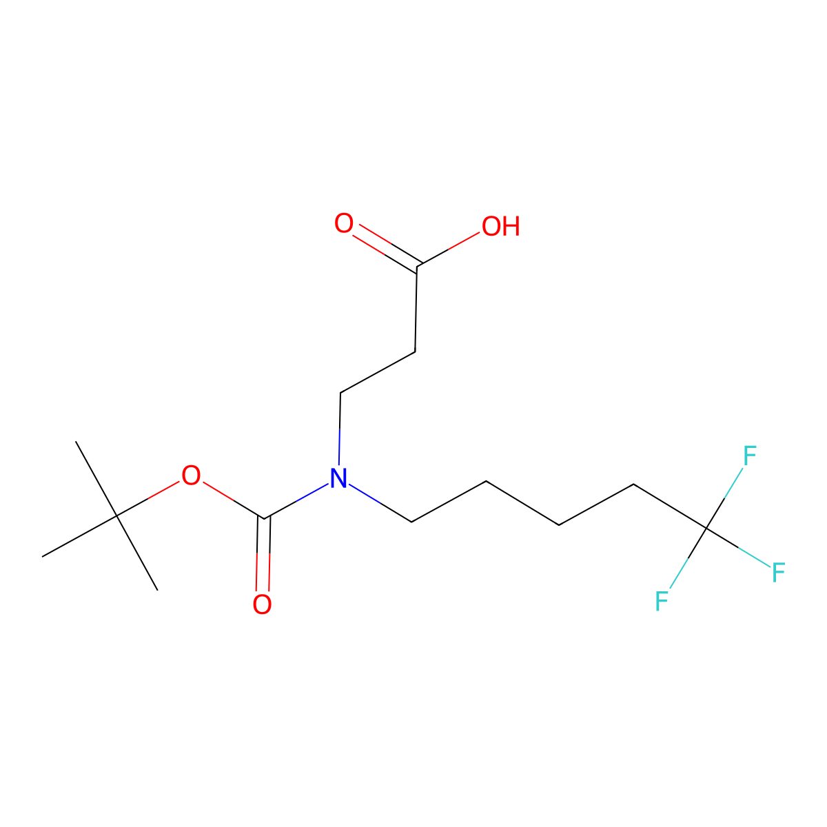 3-{[(Tert-butoxy)carbonyl](5,5,5-trifluoropentyl)amino}propanoic acid molecular structure, CAS 2639416-91-2