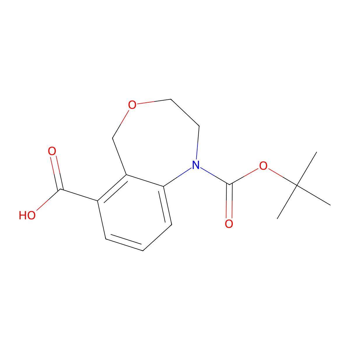 1-[(Tert-butoxy)carbonyl]-1,2,3,5-tetrahydro-4,1-benzoxazepine-6-carboxylic acid molecular structure, CAS 2639416-92-3