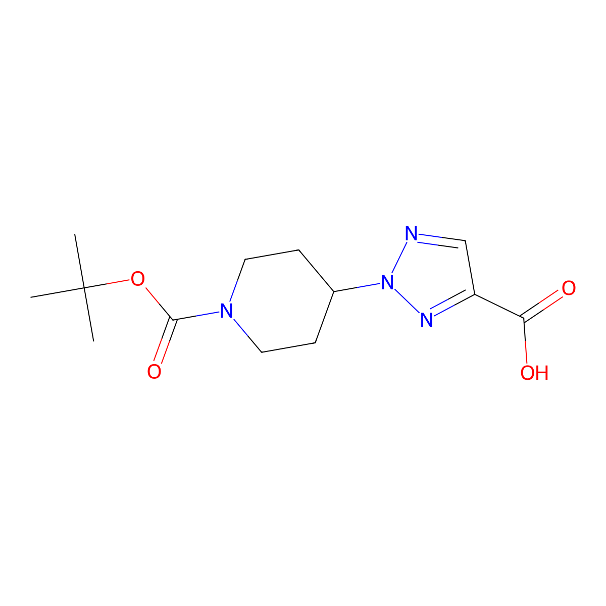 2-(1-((tert-butoxy)carbonyl)piperidin-4-yl)-2H-1,2,3-triazole-4-carboxylic acid molecular structure, CAS 2639416-93-4