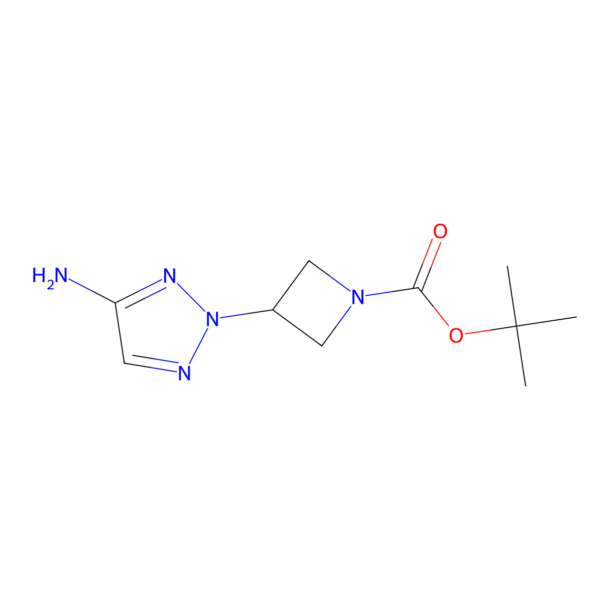 tert-butyl 3-(4-amino-2H-1,2,3-triazol-2-yl)azetidine-1-carboxylate molecular structure, CAS 2639416-94-5